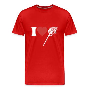 J’aime hobby cheval - Coeur - Hobby - T-shirt bio Premium Homme - rouge - Devant - Damien (186cm)