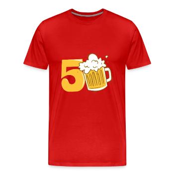50 ans cadeau anniversaire 50 ans - T-shirt bio Premium Homme - rouge - Devant - Damien (186cm)