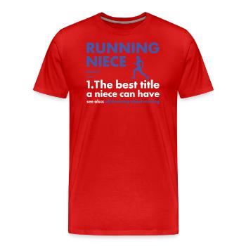 Sport Niece Running - Men's Premium Organic T-Shirt - red - Front - Damien (186cm)