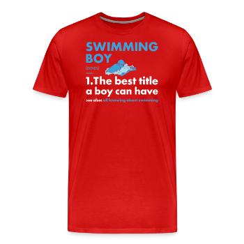 Sport Garçon Natation - T-shirt bio Premium Homme - rouge - Devant - Damien (186cm)