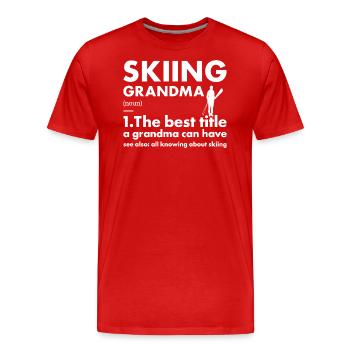 Sport Grandma Skiing - Männer Premium Bio T-Shirt - Rot - Vorne - Damien (186cm)