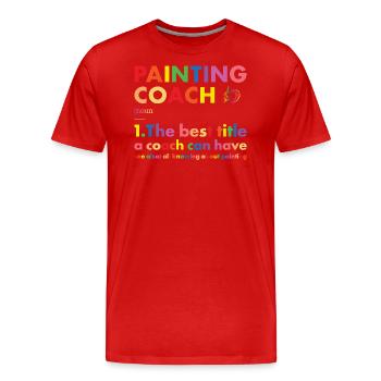 Peinture de définition de l’entraîneur de peintre - T-shirt bio Premium Homme - rouge - Devant - Damien (186cm)