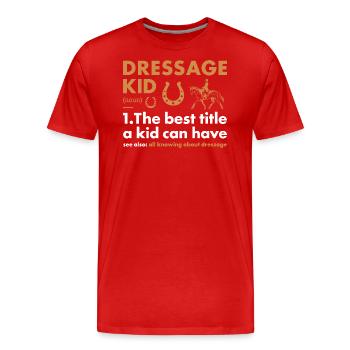 Rider Kid Definition Dressage - Men's Premium Organic T-Shirt - red - Front - Damien (186cm)