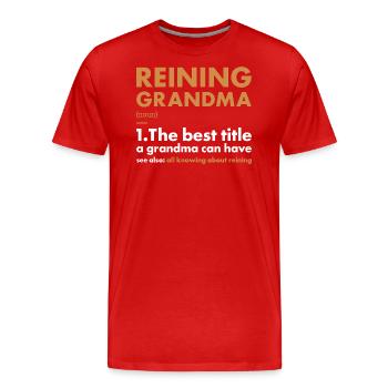 Pure Grandma Definition Reining - Men's Premium Organic T-Shirt - red - Front - Damien (186cm)