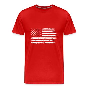 Flagge USA - Amerika - Geschenk - Männer Premium Bio T-Shirt - Rot - Vorne - Damien (186cm)