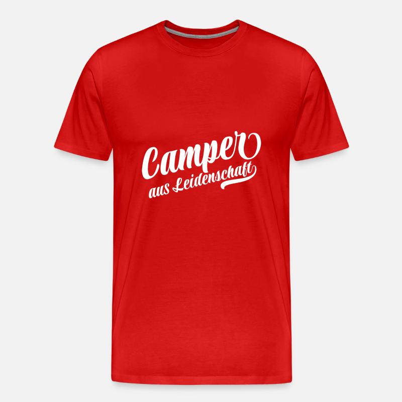 Camper aus Leidenschaft - Camping - Spruch - Männer Premium Bio T-Shirt - Rot