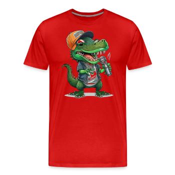 Flux d’alligators - T-shirt bio Premium Homme - rouge - Devant - Damien (186cm)