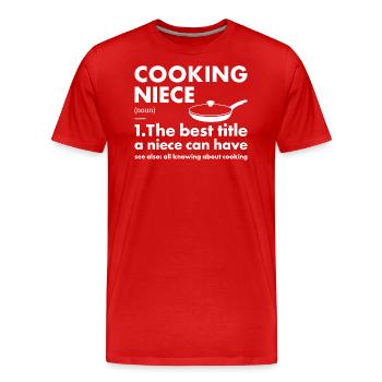 Cuisinier Nièce Définition Cuisine - T-shirt bio Premium Homme - rouge - Devant - Damien (186cm)