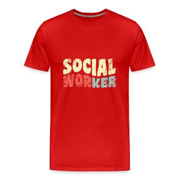 Travail social – Travailleurs sociaux – Aider les nécessiteux - T-shirt bio Premium Homme - rouge - Devant - Damien (186cm)