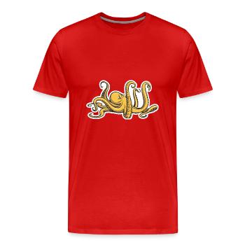Böser Oktopus - acht Tentakel - Tintenfisch - Männer Premium Bio T-Shirt - Rot - Vorne - Damien (186cm)