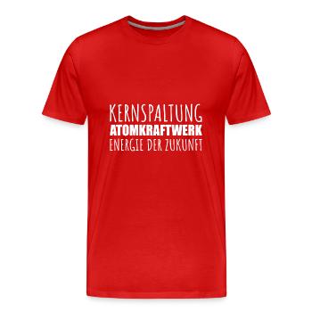 Kernspaltung Atomkraftwerk Energie der Zukunft - Männer Premium Bio T-Shirt - Rot - Vorne - Damien (186cm)
