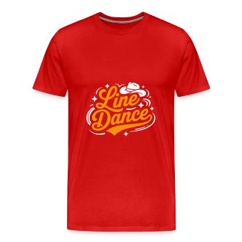La danse en ligne : mon hobby - ma passion - mon truc - T-shirt bio Premium Homme - rouge - Devant - Damien (186cm)