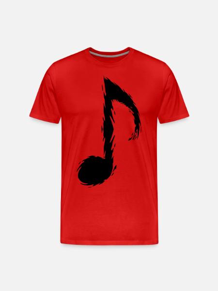 Musik Note Schwarz Musiknote - Männer Premium Bio T-Shirt - Rot