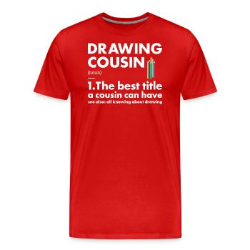 Drawer Cousin Definition Drawing - Männer Premium Bio T-Shirt - Rot - Vorne - Damien (186cm)
