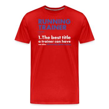 Sport Trainer Running - Men's Premium Organic T-Shirt - red - Front - Damien (186cm)