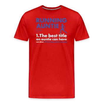 Sport Auntie Running - Men's Premium Organic T-Shirt - red - Front - Damien (186cm)