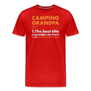 Camper Grandpa Definition Camping - Men's Premium Organic T-Shirt - red - Front - Damien (186cm)