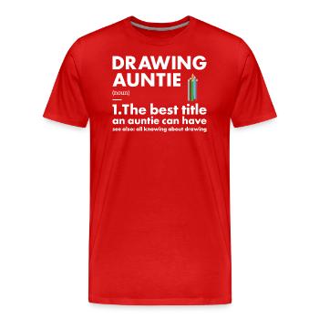 Drawer Auntie Definition Drawing - Männer Premium Bio T-Shirt - Rot - Vorne - Damien (186cm)