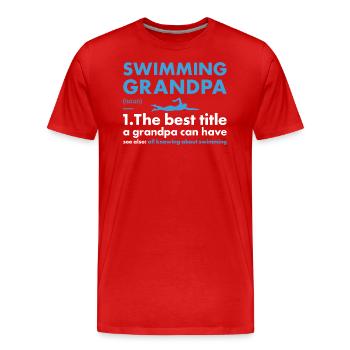 Sport Papi Natation - T-shirt bio Premium Homme - rouge - Devant - Damien (186cm)