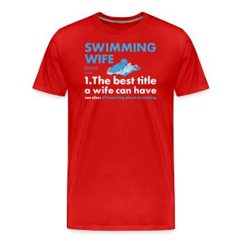 Sport Wife Surfing - Männer Premium Bio T-Shirt - Rot - Vorne - Damien (186cm)