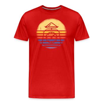 Baker Retro Sunset Baking - Men's Premium Organic T-Shirt - red - Front - Damien (186cm)