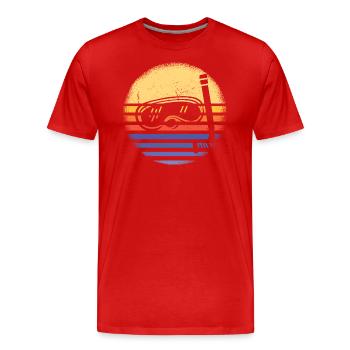 Snorkeler Rétro Sunset Snorkeling - T-shirt bio Premium Homme - rouge - Devant - Damien (186cm)