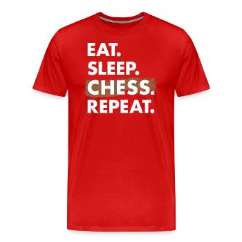Chess Player Eat Sleep Chess - Männer Premium Bio T-Shirt - Rot - Vorne - Damien (186cm)