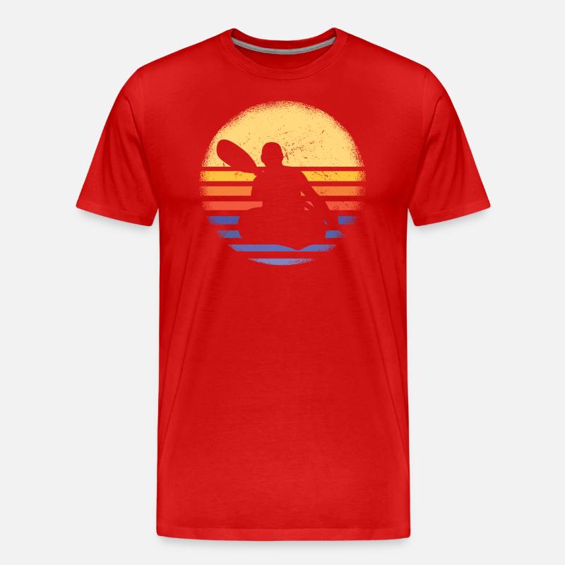 Kayaker Retro Sunset Kayaking - Männer Premium Bio T-Shirt - Rot