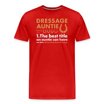 Rider Auntie Definition Dressage - Men's Premium Organic T-Shirt - red - Front - Damien (186cm)