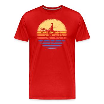 Rider Retro Sunset Cross Country - Men's Premium Organic T-Shirt - red - Front - Damien (186cm)