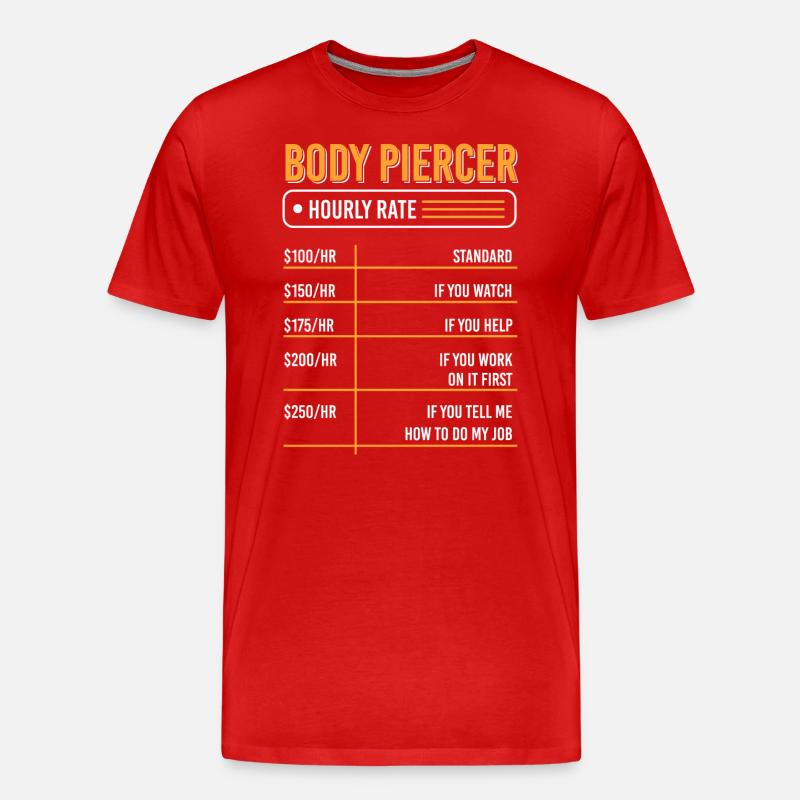 Beruf Piercen Piercingstudio - Männer Premium Bio T-Shirt - Rot