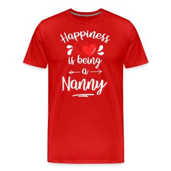 Bonheur Joie Optimisme - T-shirt bio Premium Homme - rouge - Devant - Damien (186cm)