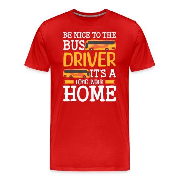 Chauffeur Bus Chauffeur Coach - T-shirt bio Premium Homme - rouge - Devant - Damien (186cm)