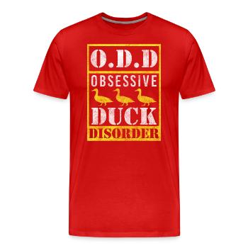 Entchen Badeente Erpel Wasservogel - Männer Premium Bio T-Shirt - Rot - Vorne - Damien (186cm)