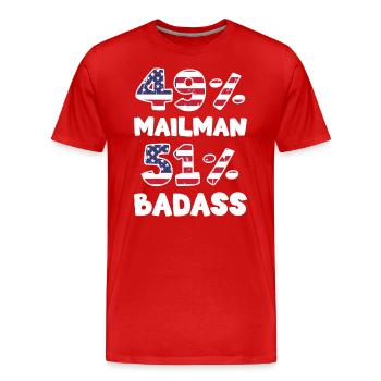 Colis de la poste - T-shirt bio Premium Homme - rouge - Devant - Damien (186cm)