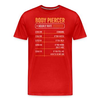 Piercing Nadel - Männer Premium Bio T-Shirt - Rot - Vorne - Damien (186cm)