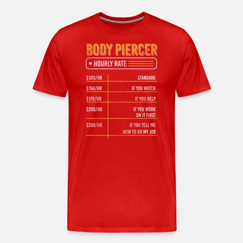 Piercing Nadel - Männer Premium Bio T-Shirt - Rot