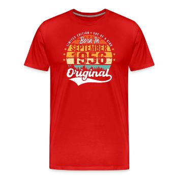 Septembre 1956 Jubilé 1956 Septembre - T-shirt bio Premium Homme - rouge - Devant - Damien (186cm)
