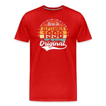 Septembre 1998 Jubilé 1998 Septembre - T-shirt bio Premium Homme - rouge - Devant - Damien (186cm)
