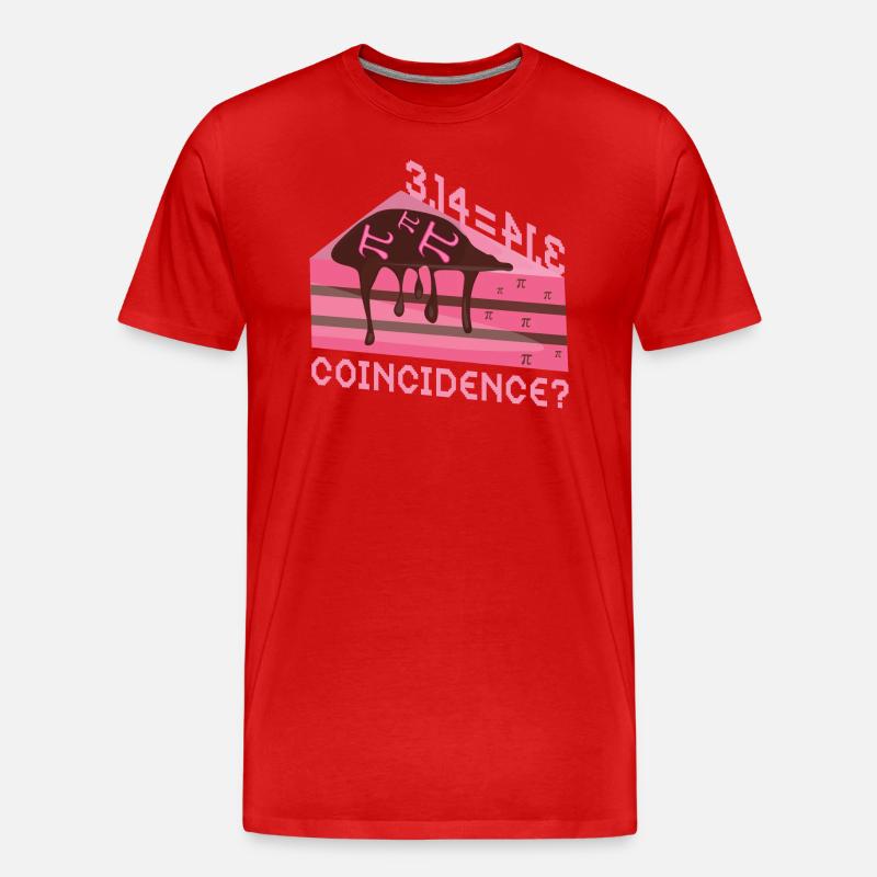 Math 3,14 = Pie - Coincidence? Pi - Männer Premium Bio T-Shirt - Rot