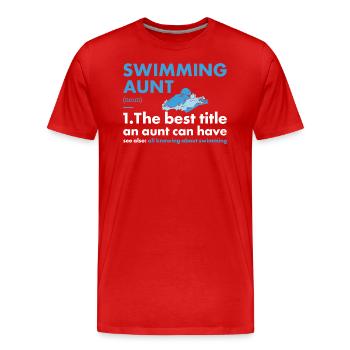 Sport Aunt Swimming - Männer Premium Bio T-Shirt - Rot - Vorne - Damien (186cm)