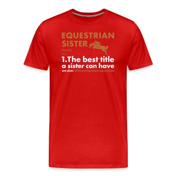 Sport Soeur Définition Équestre - T-shirt bio Premium Homme - rouge - Devant - Damien (186cm)