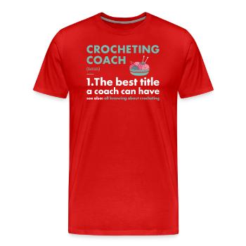 Crochet Coach Définition Crochet - T-shirt bio Premium Homme - rouge - Devant - Damien (186cm)