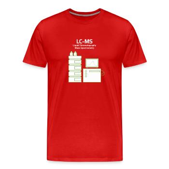 LCMS Flüssigkeitschromatographie Massenspektrometrie - Männer Premium Bio T-Shirt - Rot - Vorne - Damien (186cm)