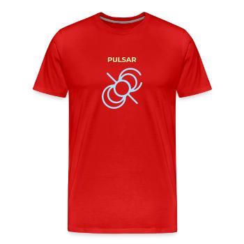 Pulsar Pulsating Radio Source - Men's Premium Organic T-Shirt - red - Front - Damien (186cm)