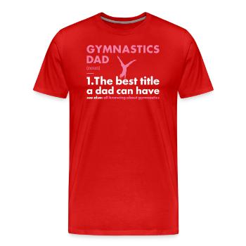 Sport Papa Gymnastique - T-shirt bio Premium Homme - rouge - Devant - Damien (186cm)