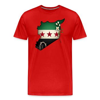 flagge syrien - syrien map - Männer Premium Bio T-Shirt - Rot - Vorne - Damien (186cm)