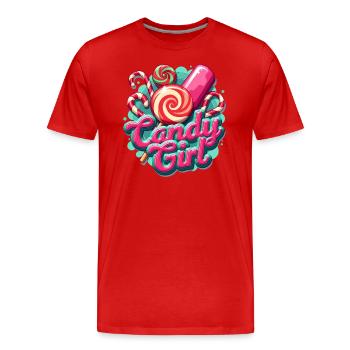 Candy And Girl - Candy Lover - Men's Premium Organic T-Shirt - red - Front - Damien (186cm)