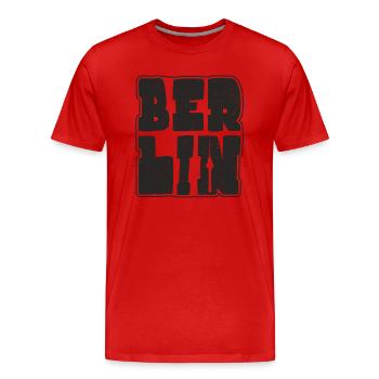 Berlin Design Hauptstadt Souvenir Berliner - Männer Premium Bio T-Shirt - Rot - Vorne - Damien (186cm)