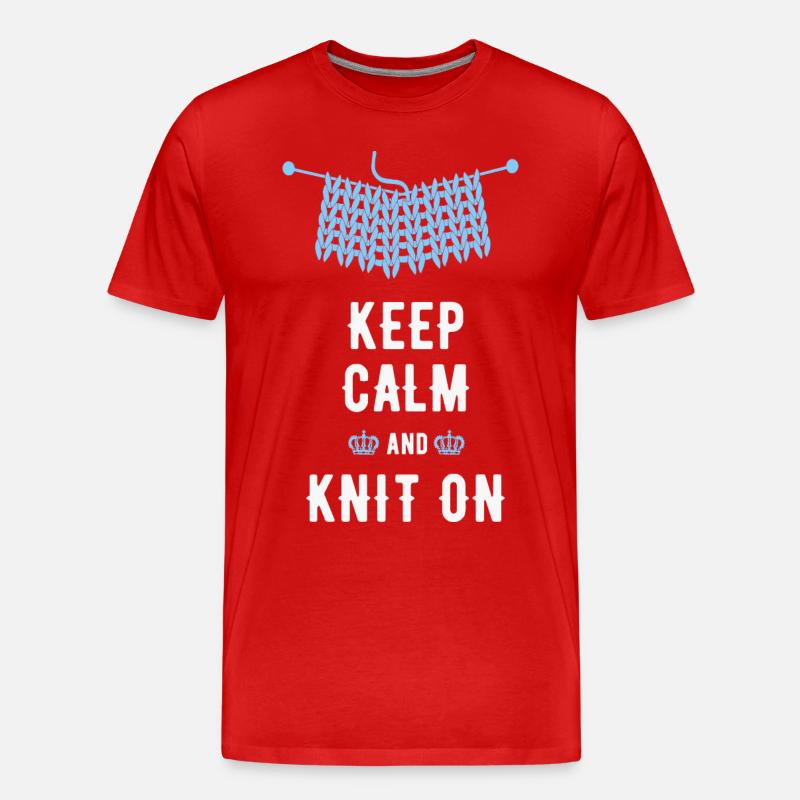 Stricken Spruch, lustiger Spruch, Keep-Calm - Männer Premium Bio T-Shirt - Rot